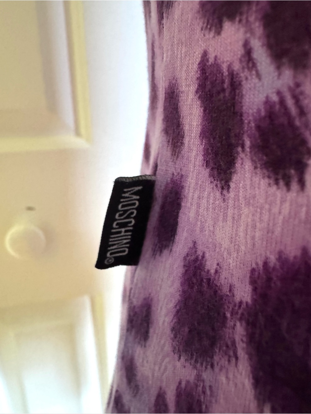 MOSCHINO Jeans Purple Leopard Print Cardigan 6/42 - Picture 4 of 5
